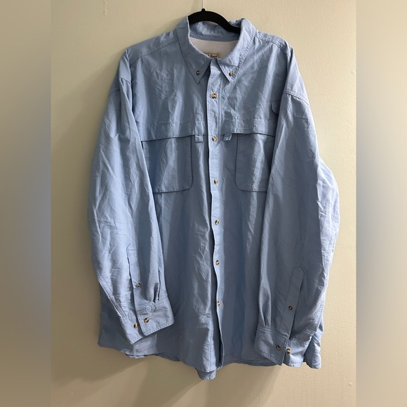 Vintage L.l. Bean hiking outdoor fishing vented button up long sleeve shirt - Picture 3 of 6
